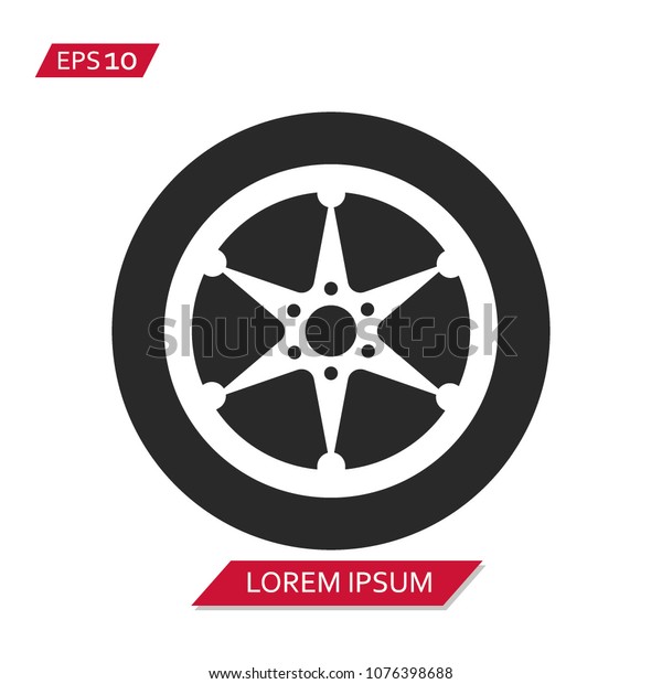 Hubcap Tire And Wheel vector\
icon