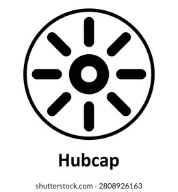 Hubcap Vector Icon which can easily modify or edit

