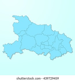 Hubei blue map on degraded background vector