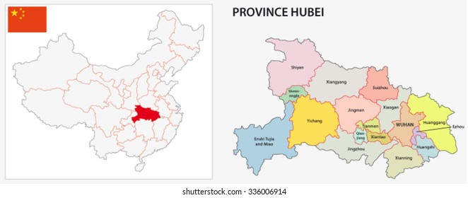 Hubei Province Administrative Map