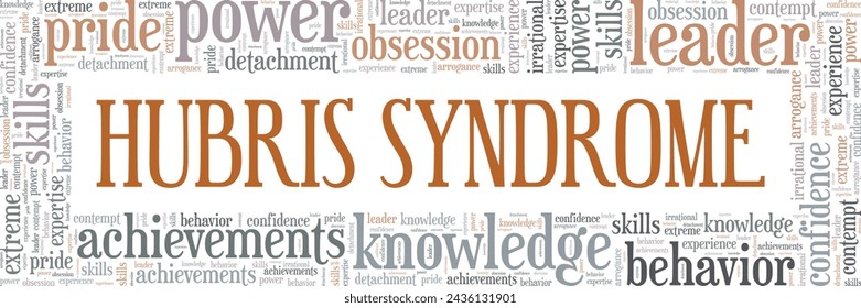 Hubris Syndrome word cloud conceptual design isolated on white background.