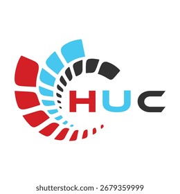 Diseño de letra HUC. Diseño de logotipo de tecnología de letras HUC. Diseño del logotipo del monograma de HUC para un empresario y un negocio.