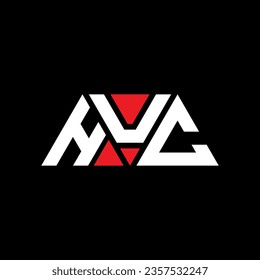 HUC triangle letter logo design with triangle shape. HUC triangle logo design monogram. HUC triangle vector logo template with red color. HUC triangular logo Simple, Elegant, and Luxurious design.