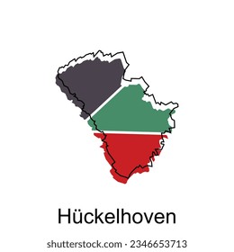 Huckelhoven world map vector design template, graphic style isolated on white background, suitable for your company