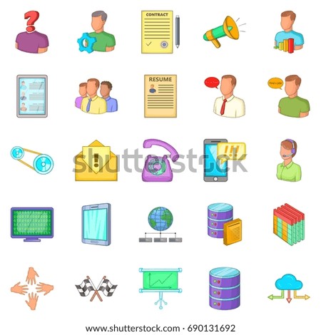 Huckster icons set. Cartoon set of 25 huckster vector icons for web isolated on white background