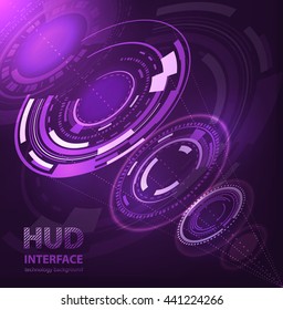 HUD 3d virtual reality background, futuristic concept circles