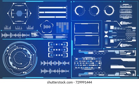 HUD Abstract Futuristic Elements User Interface Control Panel Vector Background