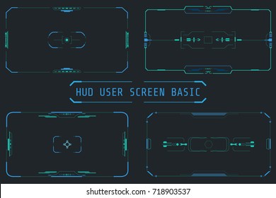 Painel de tela futurista de elemento virtual abstrato de HUD para vetor de interface de usuário humano