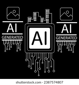 HUD AI with circuit board create ai generative picture concept vector concept for future technology element background business screen