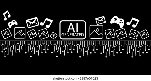 HUD AI with circuit board create ai generative picture concept vector concept for future technology element background business screen