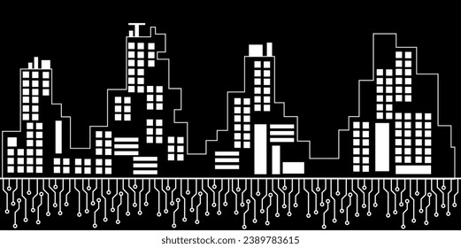 HUD AI with circuit board create ai generative picture concept vector concept for future technology element background business screen