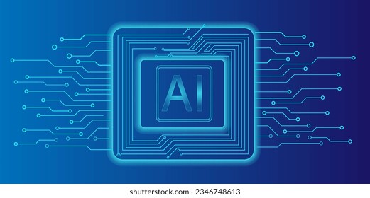 HUD AI con concepto de vector de placa de circuito para futuros elementos de tecnología pantalla de negocio de fondo