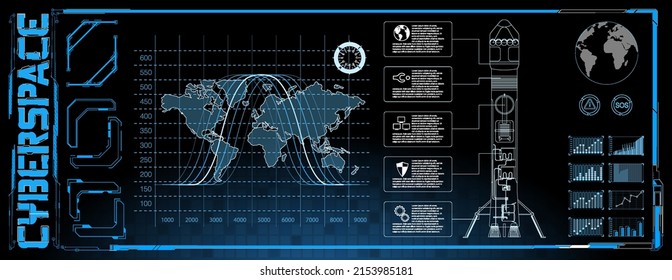 HUD aim control frame interface, futuristic target vector screen ui of Sci Fi game. Hologram dashboard Set of Sci Fi Modern User Interface Elements. Futuristic Abstract HUD