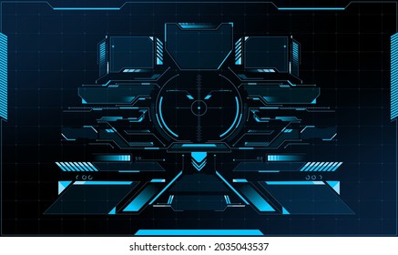 HUD Analysis Radar screen. Technical. Futuristic user interface. Hi-tech futuristic display. Vector