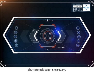 HUD background. dashboard spacecraft. The sight is fantastic. Futuristic user interface. Abstract future, concept vector futuristic blue virtual graphic.