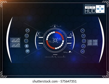 HUD background. dashboard spacecraft. The sight is fantastic. Futuristic user interface. Abstract future, concept vector futuristic blue virtual graphic.