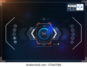 HUD background. dashboard spacecraft. The sight is fantastic. Futuristic user interface. Abstract future, concept vector futuristic blue virtual graphic.