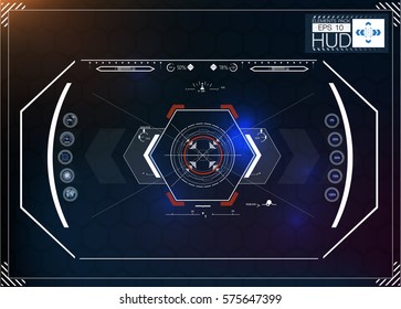 HUD background. dashboard spacecraft. The sight is fantastic. Futuristic user interface. Abstract future, concept vector futuristic blue virtual graphic.