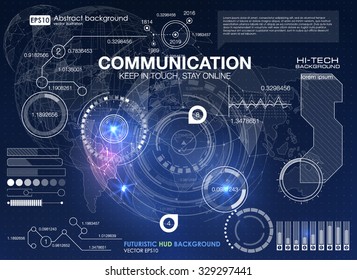 HUD background outer space. infographic elements. futuristic user interface. Vector science Polygonal background. Futuristic HUD background. Vector science background. Business abstract