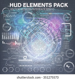 HUD background outer space. infographic elements. futuristic user interface. Vector science Polygonal background. Futuristic HUD background. Vector science background. Business abstract