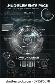 HUD background outer space. infographic elements. futuristic user interface. Vector science Polygonal background. Black and white infographic elements. futuristic user interface HUD