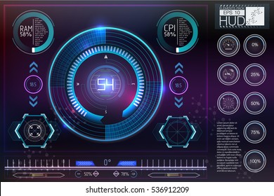 HUD background outer space. Infographic elements.Digital data, business abstract background.   Infographic elements. Futuristic user interface.