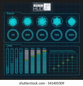 HUD background outer space. Infographic elements.Digital data, business abstract background.   Infographic elements. Futuristic user interface.