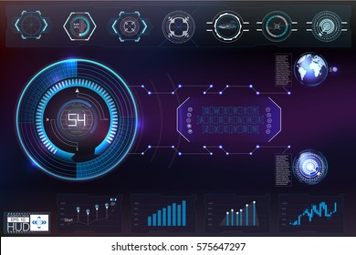 HUD background outer space. Infographic elements.Digital data, business abstract background.   Infographic elements. Futuristic user interface.