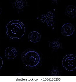 Hud background. Seamless template. Digital of technology design. The blue elements.