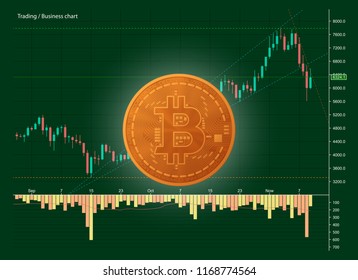 HUD bitcoin Digital currency money. Technology bitcoin mining worldwide network. Web banner bitcoin background Cryptocurrency technology coins money. Business chart bit coin uptrend line graph trading