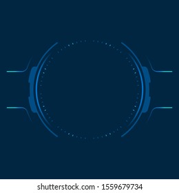 HUD center circle dashboard display on blue background.