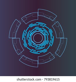 Hud circle technology icon