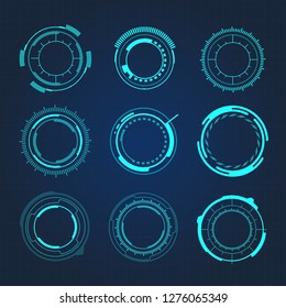 Ilustración de vectores de interfaz de usuario futurista HUD Circular Hi-Tech