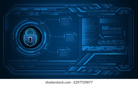 hud cerrado cibercircuito Padlock futuro concepto de tecnología fondo