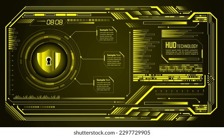 hud closed Padlock cyber circuit future technology concept background