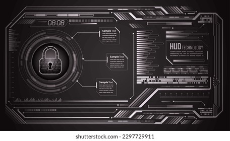 hud closed Padlock cyber circuit future technology concept background