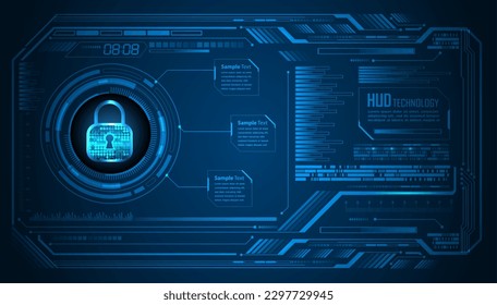 hud closed Padlock cyber circuit future technology concept background
