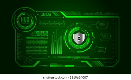 HUD Closed Padlock en segundo plano digital, ciberseguridad