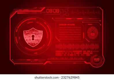 HUD Closed Padlock on digital background, cyber security