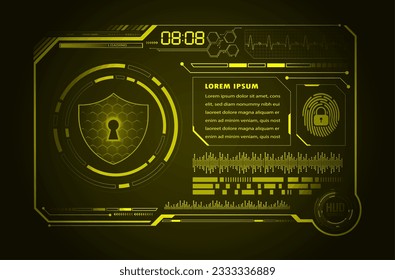 HUD Closed Padlock on digital background, cyber security