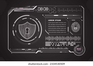 HUD Closed Padlock en segundo plano digital, ciberseguridad