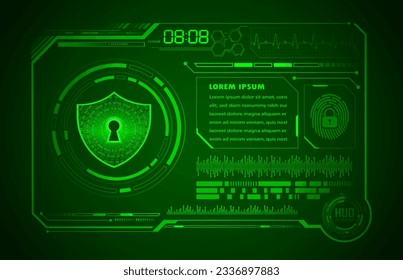 HUD Closed Padlock on digital background, cyber security