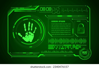 HUD Closed Padlock on digital background, cyber security