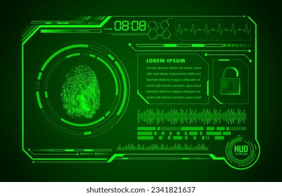 HUD Closed Padlock on digital background, cyber security