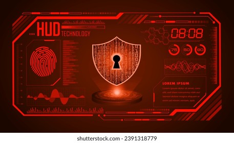 hud Closed Padlock on digital background, cyber security