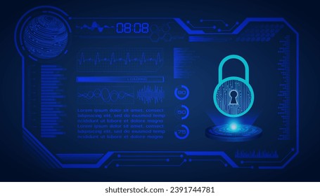hud Closed Padlock sobre el fondo digital, la ciberseguridad
