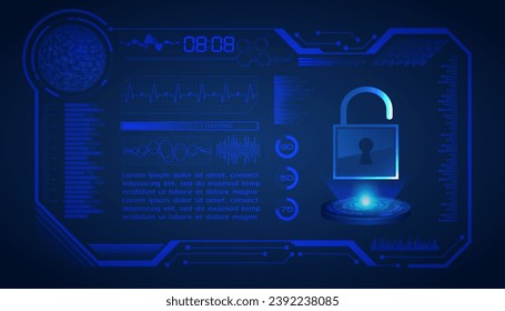 hud Closed Padlock sobre el fondo digital, la ciberseguridad