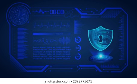 hud Closed Padlock on digital background, cyber security