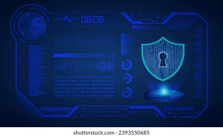 hud Closed Padlock on digital background, cyber security