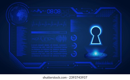 hud Closed Padlock auf digitalem Hintergrund, Cybersicherheit